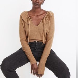 MADEWELL Tie Neck Ruffle Sweater